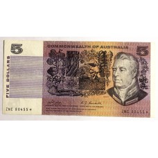 AUSTRALIA 1969 . FIVE 5 DOLLARS BANKNOTE . PHILLIPS/RANDALL . STAR NOTE